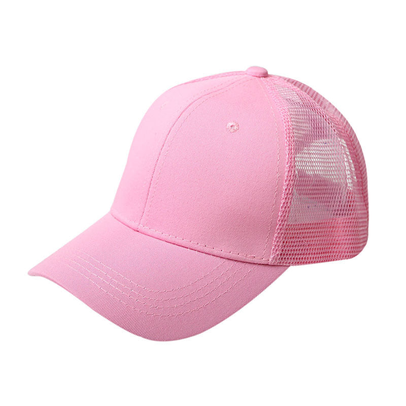 Wholesale Mesh Cotton Back Opening Solid Color Ponytail Baseball Cap